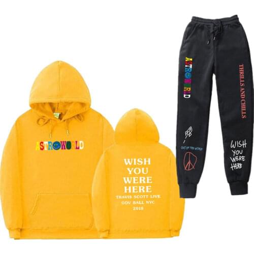 Travis Scott-multicolor hoodie fashion letter hoodie street clothing pullover for men and women