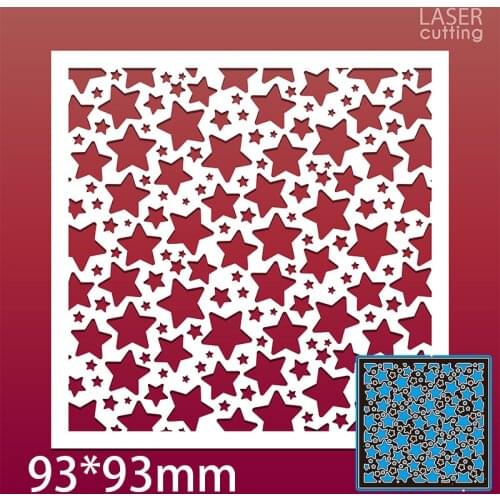 Cutting Metal Dies Hollow Stars Grid New Stencils DIY Scrapbooking Paper Cards Craft Making Craft Decoration 93*93mm