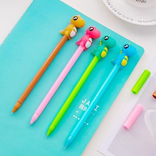 Cute Creative 40pcs/lot Dinosaur Gel Pens Kawaii Pens for School Stationary Supplies Animal Pen 0.5mm Kids Gift Free Shipping