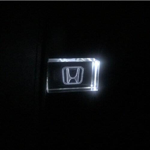 Crystal + metal USB flash drive Honda Car Logo pendrive 4GB 8GB 16GB 32GB 64GB USB 2.0 External Storage memory stick u disk