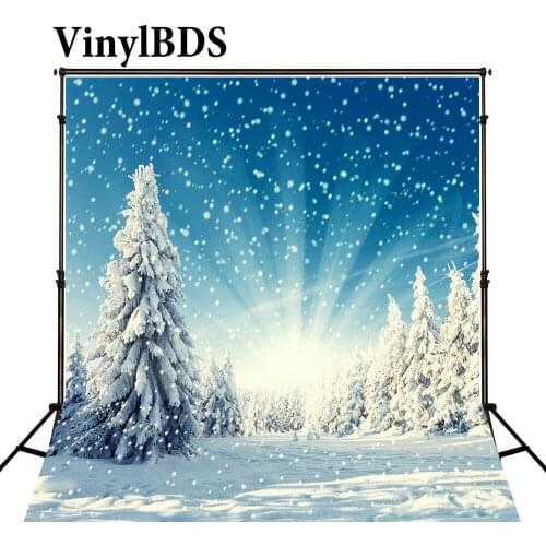 VinylBDS Background Photography Winter Snowstorm Sunshine Scenery Photo Studio White Snow Spot Backdrop For Photo Studio