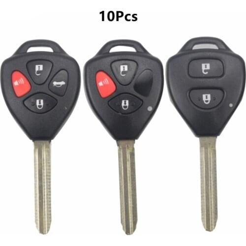 XIEAILI 10Pcs Replacement Case Transponder Key Shell For Toyota Camry/Corolla/Yaris/Highlander/Rav4/Wish//Alphard/Hilux K447