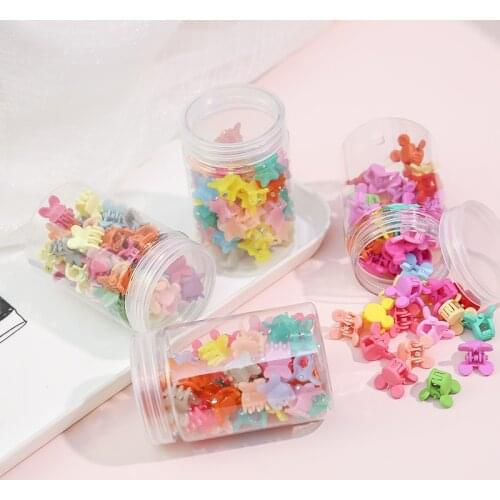 40Pcs/Barrel Baby Girl Hair Clips Cute Cartoon Korean Style Kids Girl Hair Claws Plastic Resin Princess Headdress Hair Accessory