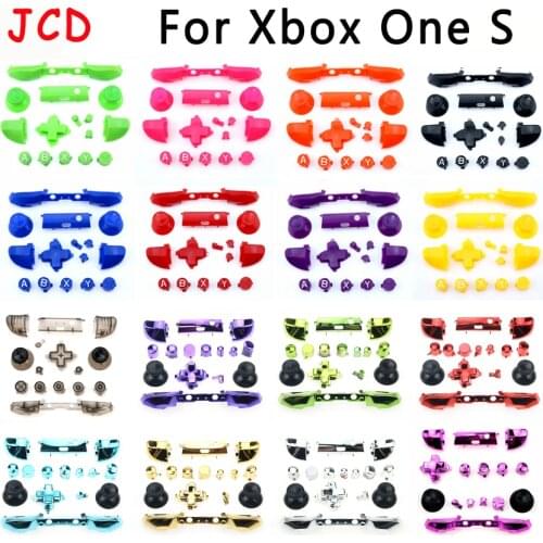 For Xbox One S Dpad ABXY Trigger Grips stick Parts for Xbox One S Controller Full Sets Chrome Button Replacement