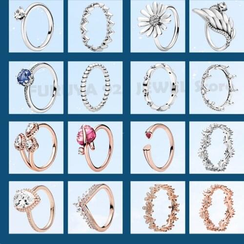 2020 Trendy 925 Sterling Silver Rings Women Engagement Anniversary Silver Jewelry