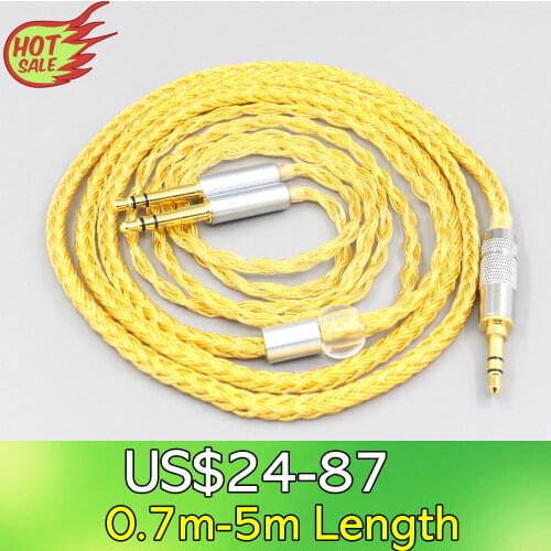 LN007394 16 Core OCC Gold Plated Braided Earphone Cable For Hifiman Sundara Ananda HE1000se HE6se he400 Arya 3.5mm Pin Headphone