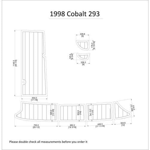 1998 Cobalt 293 Swim Platform Pad Boat EVA Teak Decking 1/4" 6mm