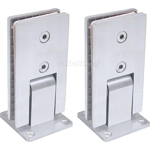 2PCS 90 Degree Rectangle Hinge Brushed 304 Stainless Steel Wall Mount Glass Shower Door Hinges for Bathroom Hardware JF1753