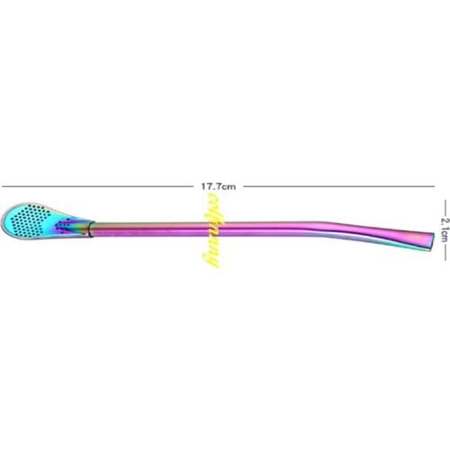 500pcs/lot Colorful 304 Stainless steel straw Tea Bombilla Gourd Drinking straw Filtered Coffee spoon