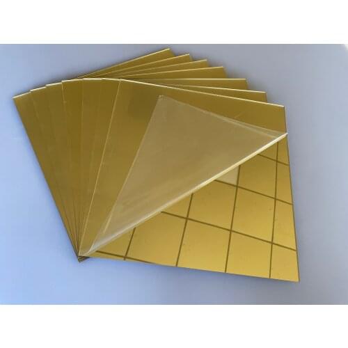 2mm Thickness Acrylic Gold Mirror Square Sheet Plastic Pier Glass Hotel Decorative Lens Plexiglass Not Easy To Broken
