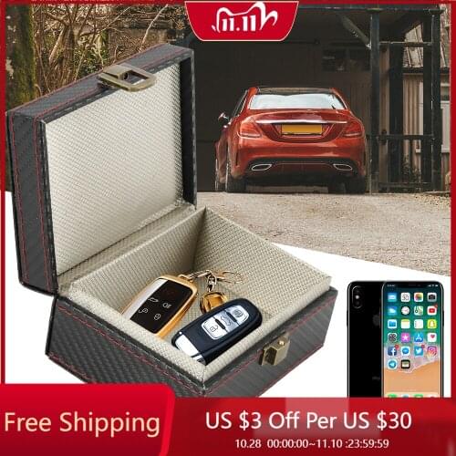 Anti Theft Car Key Singal Blocker Storage Box PU Shielding Key Credit Card Fob Protector Storage Organizer Privacy Security Box