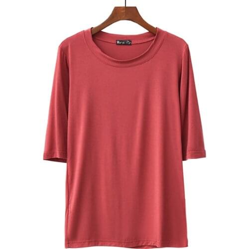 Basic Style Casual Clothes for Women Female T-shirt Solid Half Sleeve Korean Tops Summer Tshirt Women Camizas De Mujer