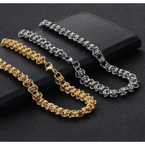 Large Hip Hop Chains for Men Stainless Steel Link Chain Necklace Mens Party Jewelry Wholesale Drop Shipping NZ005