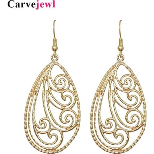 Carvejewl earring water drop leaf earrings women girl gift matte gold plating 2019 spring style bohemian hot sale trendy bijoux