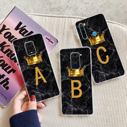 Initial Letter A Z Crown case For Huawei P9 P10 P20 P30 P40 P smart Lite Plus Pro cases Y5 Y6 Y7 2017 2018 nova 3i soft Cover