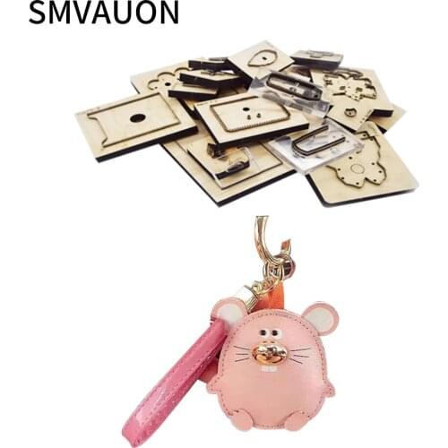 SMVAUON Cute Mouse Wooden Die Cutting Mold Diy Leather Diy Keychain Decoration Pendant Suitable For Dies Cutting Machine