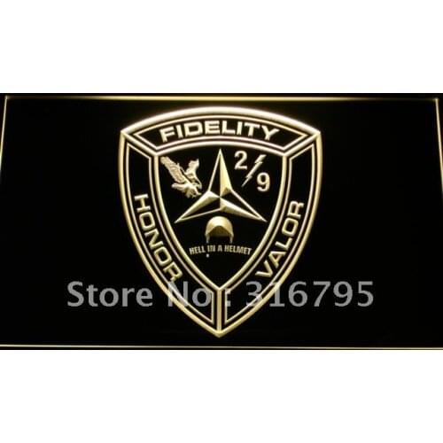 F124 2nd Battalion 9th Marine Regiment USMC LED Neon Light Signs