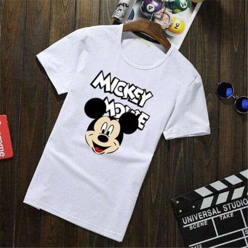 Disney Cartoon Mens T-shirt Mickey Mouse Round Neck Short Sleeve Tees Summer Casual Mens T shirts Tops Harajuku Hip Hop Tshirt
