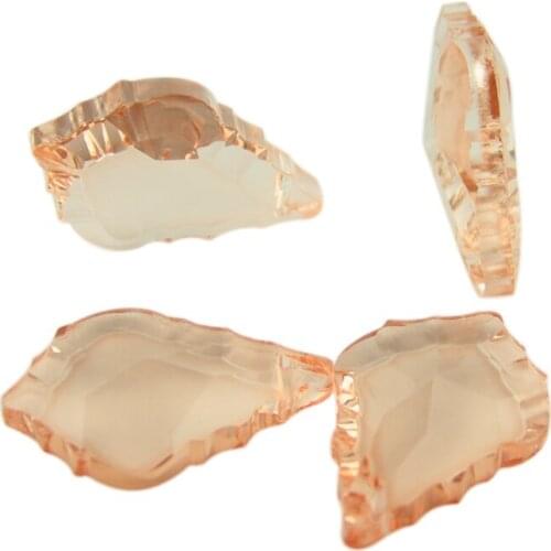 Hot 38mm Water Pink Crystal Maple Leaf Glass Drop Prism French Style Crystal Chandelier Hanging Pendants For Lamp Decor