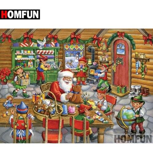 HOMFUN Full Square/Round Drill 5D DIY Diamond Painting "Santa Claus" Embroidery Cross Stitch 5D Home Decor A00861