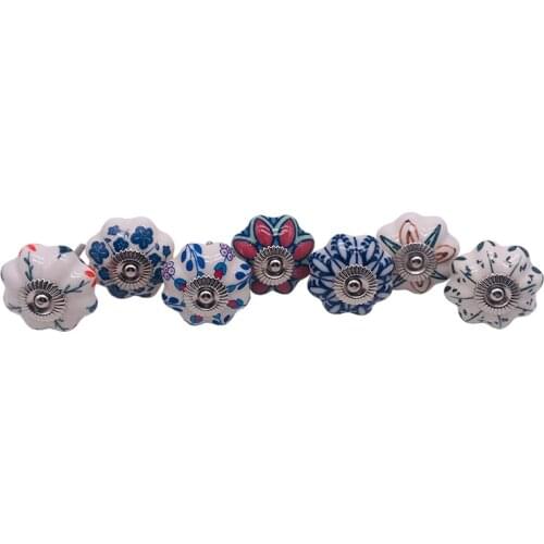 Ceramic Pumpkin Furniture knob Pull /handle and Knobs Boho Room Decor Kitchen Cupboard Doors cabinet drawer handle with Screws