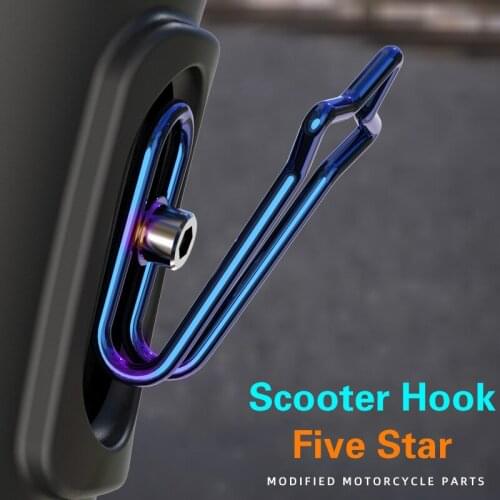 New Type Scooter Stainless Steel Hook Motorcycle Modification Accessories Burnt Blue New Front Hook Storage Hook Blue Silver