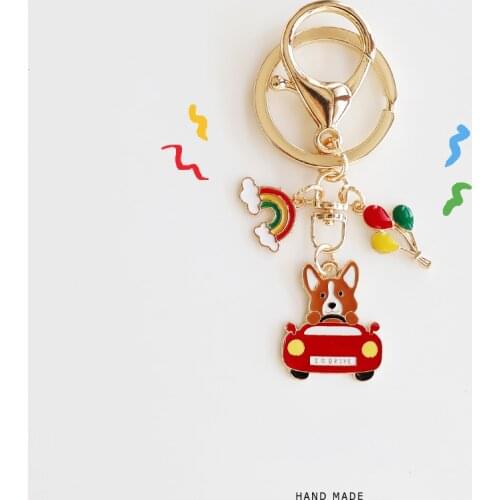 Trendy Puppy Keychain Cute Balloon Airpods Pendant For Clothes Backpack Keyring Korean Style Key Chains Charms Couple Gift