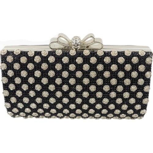 Silver Glod Fashion Small Purse Women Evening Bags Day Clutches Messenger Chain Shoulder Evening Bag Beaded Flower Bag
