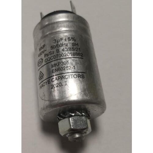 Dish Washer aluminum housing 3UF Capacitor with 2 pins 450VAC
