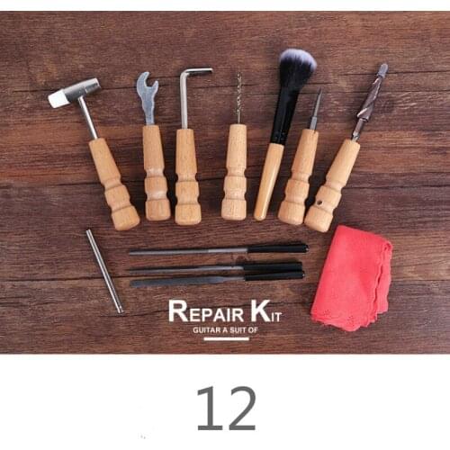 12 pc Guitar repair and debugging kit grinding hole tool wire repair cleaning and maintenance cartridge hole