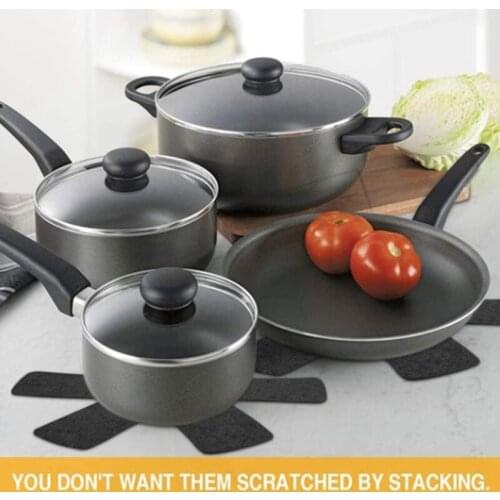 MLGB Pan Protector Set of 5 Pan Protection Felt 38cm Pot Protection Anti-Slip Stacking Protection for Pans Bowls