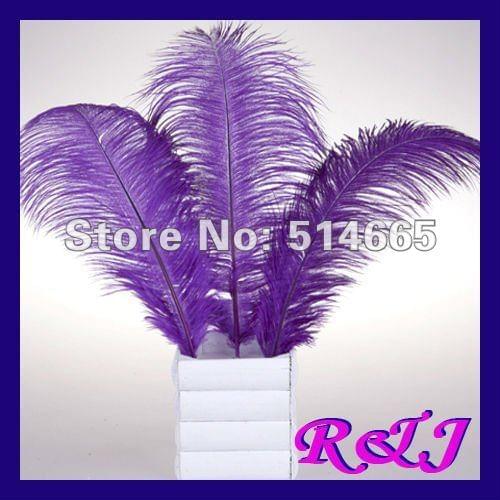 Wholesale natural ostrich feathers 50PCS 16-18inch 40-45cm purple ostrich plumage Free Shipping