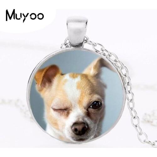 9 Style Cute Chihuahua Art Picture Pendant Dog Glass Dome Necklace Fashion Steampunk Jewelry Unique Women Gift Weekend Deal HZ1