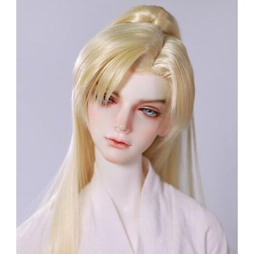 Top Quality 1/3 Bjd Wig High Temperature Cool Blonde Hair With Ponytail SD DD MDD For Doll
