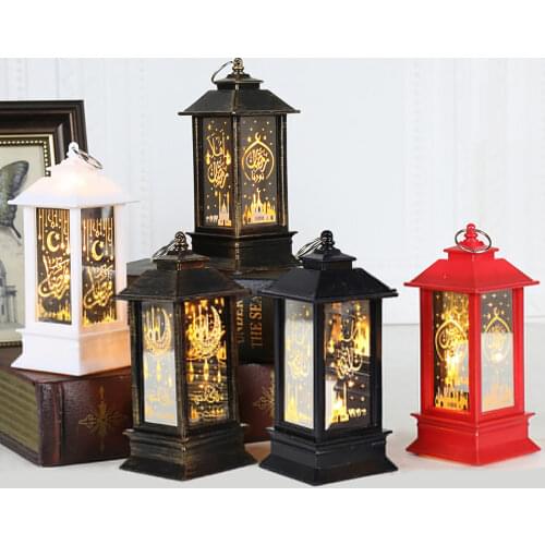 Hanging Lantern 3 PcsButton Battery Ramadan Lantern LED Lights Muslim Party Hanging Decor Supplies Eid Mubarak