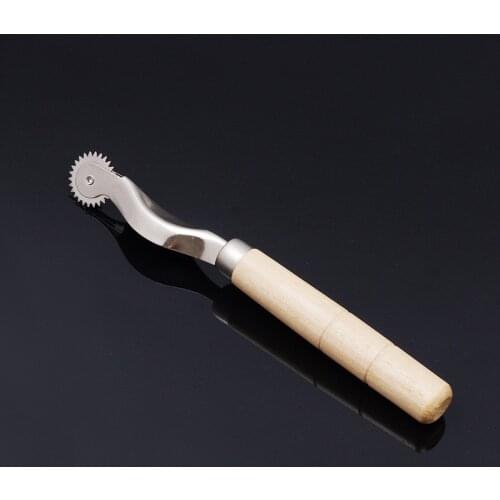 DIY Handmade Leather Artisan Carved Cowhide Vegetable Tanned Leather Scribing Wheel Paper Cloth Spacing Wheel Line Wheel Tool