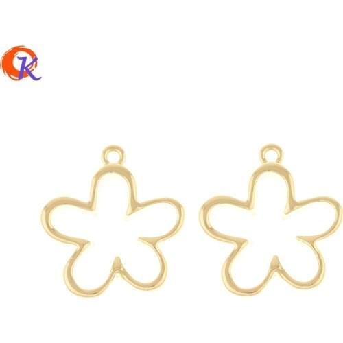 Cordial Design 100Pcs 22*24MM Jewelry Accessories/Earrings Connectors/Flower Shape/Charms/DIY Making/Hand Made/Earring Findings