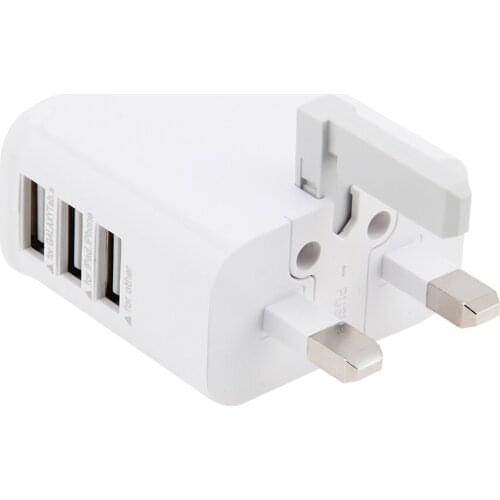 3 USB Port UK Plug Home Travel Wall Charger Fast Charge Power Adapter for Samsung Galaxy S4 S5 S6 Note 3 For iPhone 7 8 X 200pcs