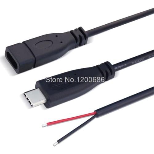 YPE-C Male Cable Pigtail 0.3M tpc USB Female Jack 4 wires Power Pigtail Cable Cord DIY