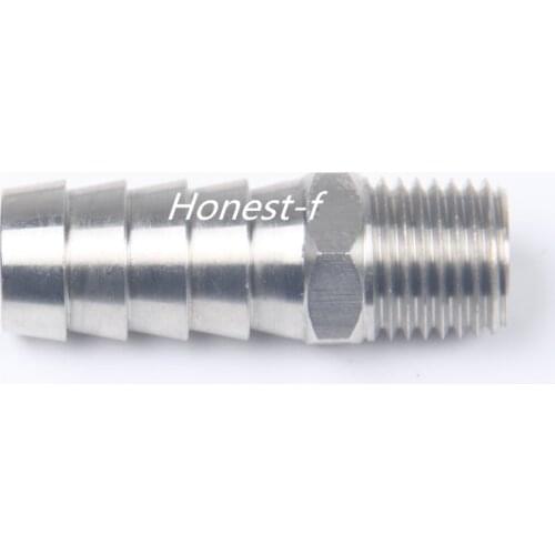 LTWFITTING Bar Production Stainless Steel 316 Barb Fitting Coupler / Connector 1/2" Hose ID x 1/4" Male NPT Air Fuel Water