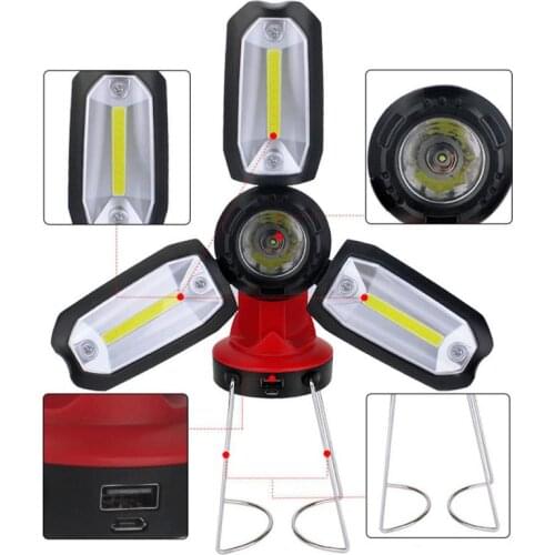 Foldable lantern flashlight LED Garage Light potable Maintenance Light Work Light Rechargeable Emergency Tent Lamp