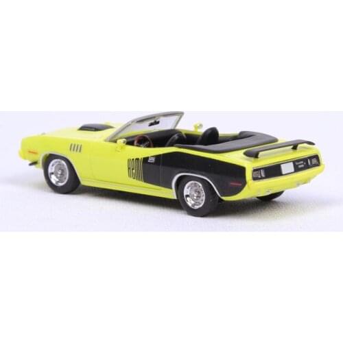 Resin 1:87 Plymouth HEMI Cuda Muscle Car Classic Car Model Yellow 1971 Classic Cars Collection Display Gift Toys for Boys