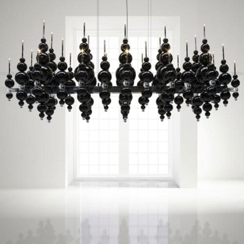 Postmodern Nordic black and white classic ball model room living room dining room exhibition hall art chandelier