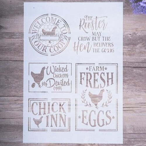 A4 A3 A2 DIY Craft Chicken Letter Stencils For Walls Painting Scrapbooking Stamping Stamp Album Decorative Embossing Paper Cards