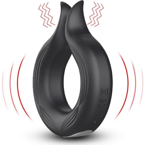 Вагина для мужчин USB Rechargeable Erection Lock Ring Silicone Vibrating Rings Vibrating Male Delay Ejaculation Sex Toys for Men