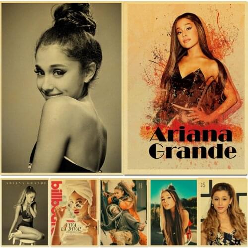 Vintage Ariana Grande Sweetener Girl Pop Star Retro Poster Wall Art Stickers Wall Decor For Home Room Cafe Bar painting Decals