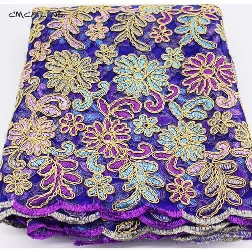 Embroidered Gauze Fabric For Wedding Dress Embroidered Flower Fabrics Sewing African Lace Textile Pierced Lace Fabrics 50*120cm