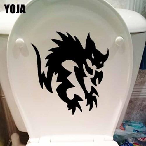 YOJA 22X23.5CM Funny WC Toilet Decal Cat Scared Bedroom Wall Sticker Decor T5-0201