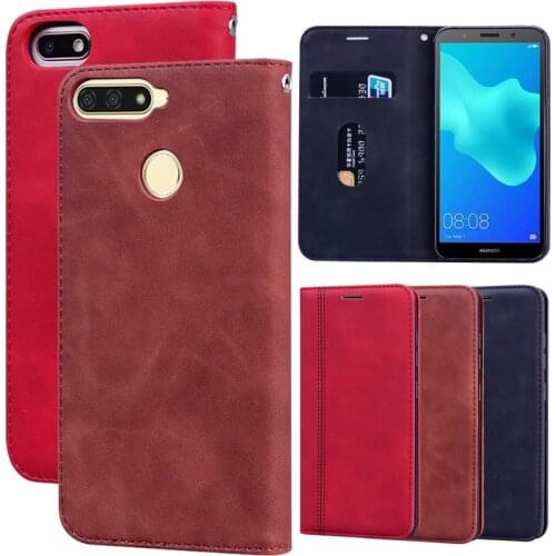 Protective Case For Huawei Y5 Y6 Prime 2018 Enjoy 8e Flip Cover Honor 7A 7C 7S Pro DUA-L22 AUM-L29 AUM-L41 Magnetic Leather Bag