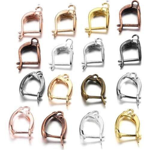 6-12Pcs/lot French Earring Hooks Lever Back Open Loop Ear Clasps Settings For DIY Jewelry Making Findings Accessories Supplies